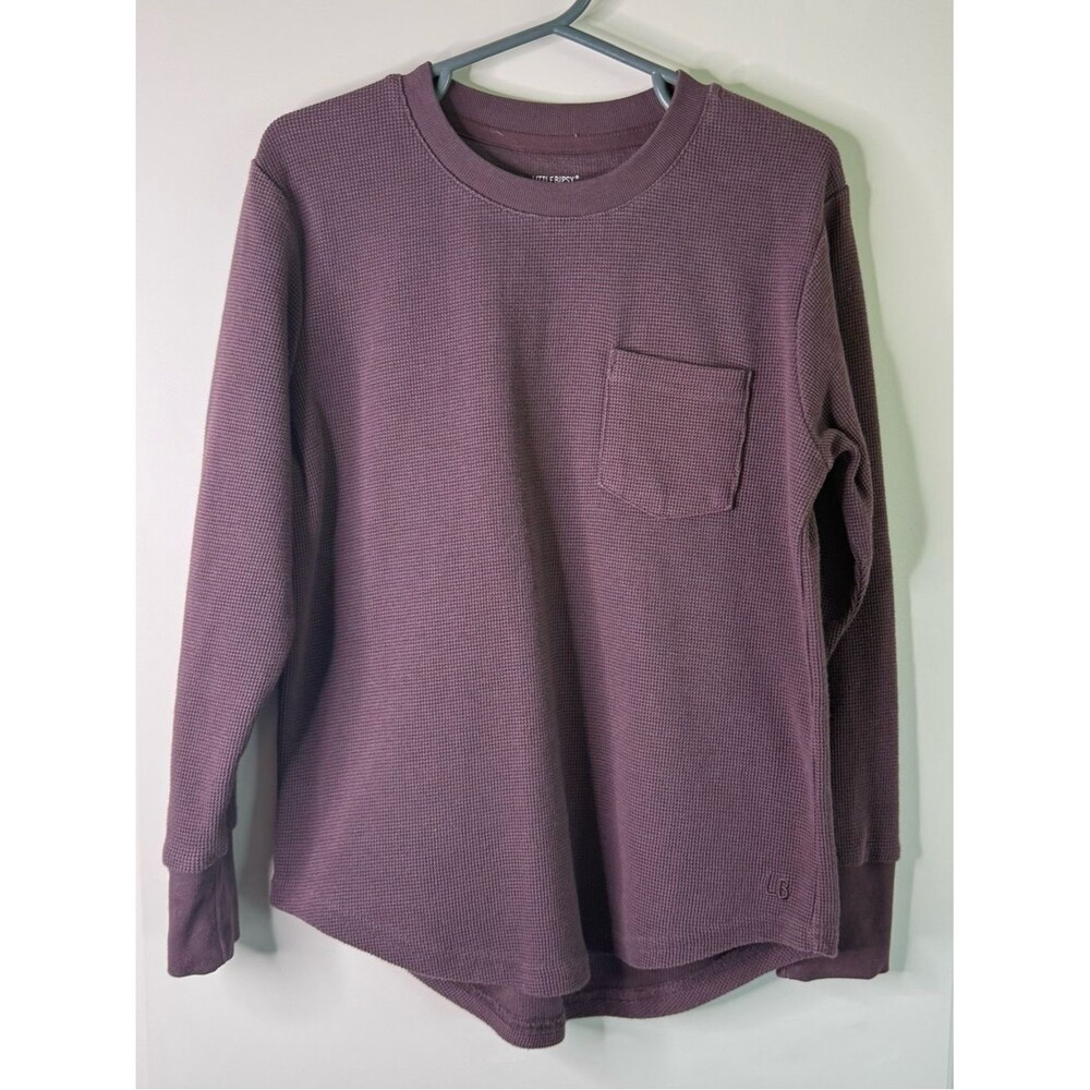 Little Bipsy Waffle-Knit Crew Long Sleeve shirt - Huckleberry